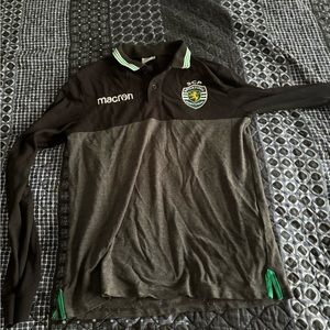 Sporting lisbon portugal macrom shirt polo used large soccer cr7 cristiano